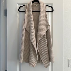 Loft Oatmeal Cardigan Vest
